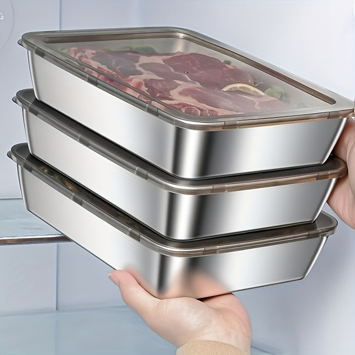 3pcs Stainless Steel Leak-Proof Food Storage Containers