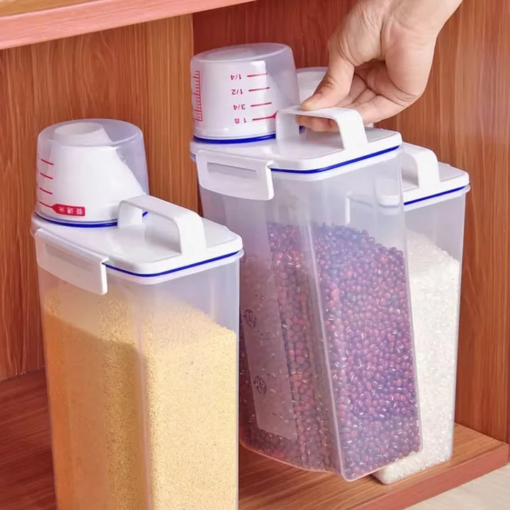 Sealed Rice and Grain Storage Bucket with Measuring Cup