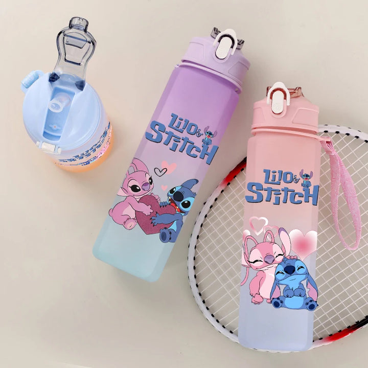 Disney Lilo & Stitch Plastic Straw Water Bottle
