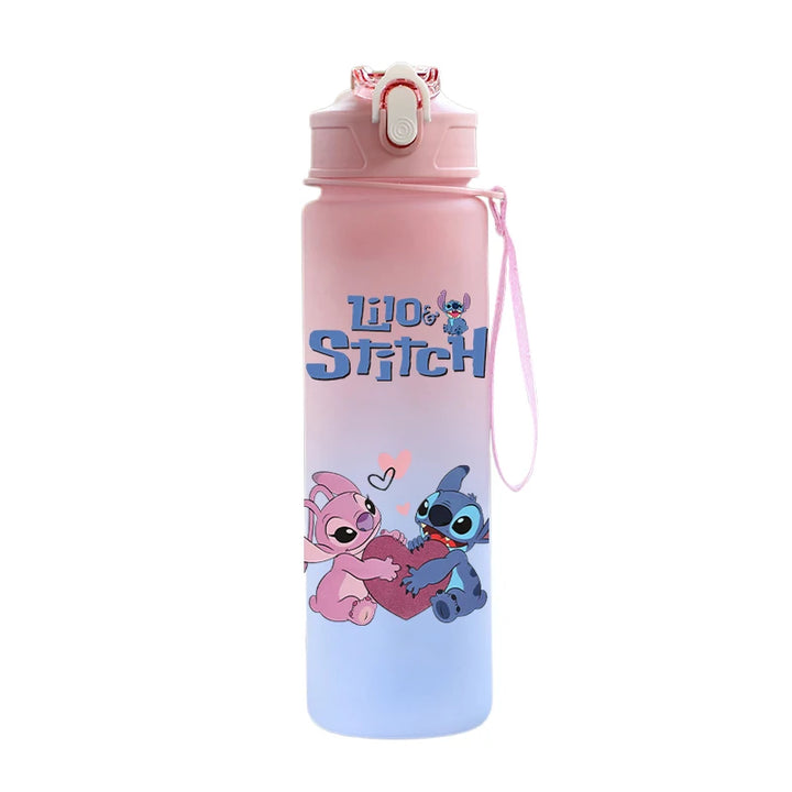 Disney Lilo & Stitch Plastic Straw Water Bottle
