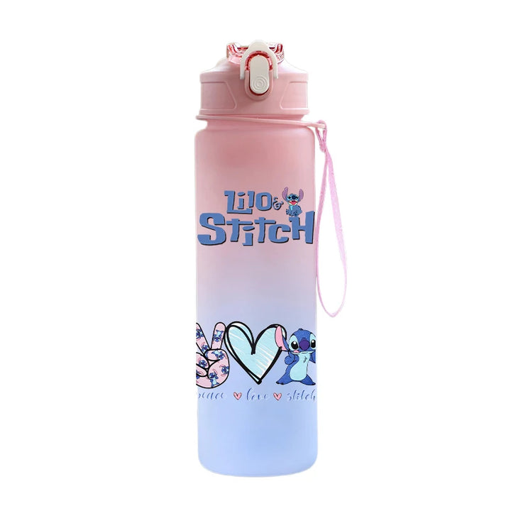 Disney Lilo & Stitch Plastic Straw Water Bottle
