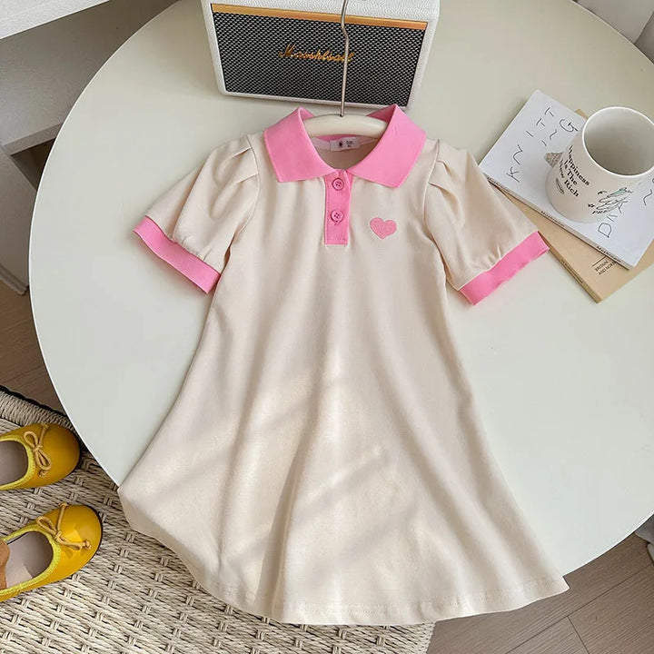 Stylish Girls' Polo Shirt Dress