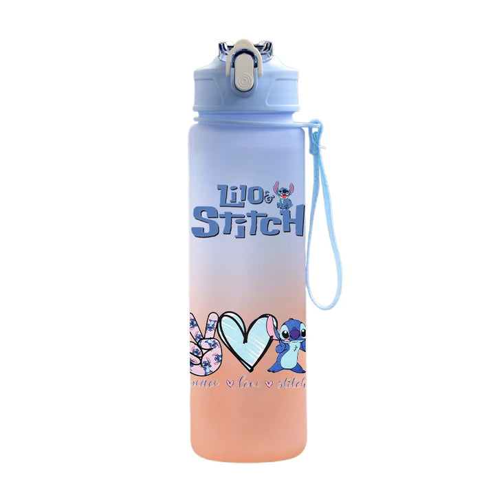 Disney Lilo & Stitch Plastic Straw Water Bottle